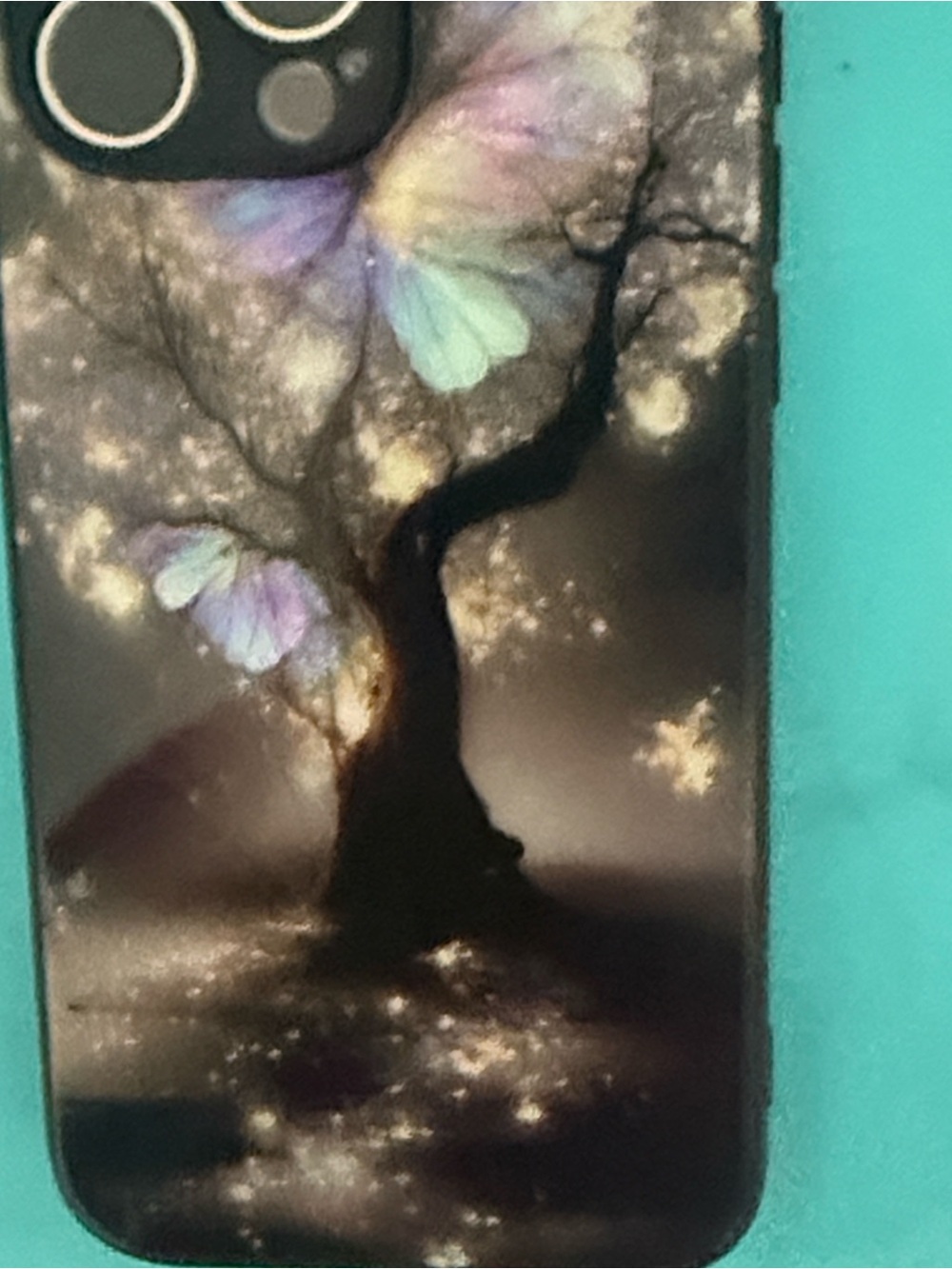 iPhone Pro Max 16 Black Casewith Space Lock Screen. Changes Color